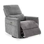 Canapé inclinable électrique Dyonery Power Swivel Rocker, petit canapé inclinable électrique avec ports USB et Type-C, fauteuil de crèche planeur avec support lombaire