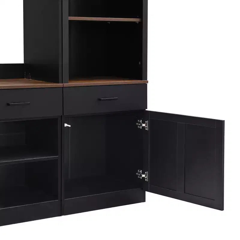 Meuble TV mural avec pont pour téléviseur de 70 pouces, grand meuble console multimédia du milieu du siècle avec bibliothèque et étagères réglables