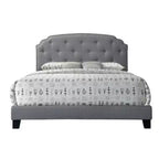 Lit Queen Royal Hampton, tissu gris
