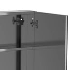 Armoire de toilette avec miroir, 24x26 Armoire à pharmacie avec cadre en acier inoxydable, Organisateur de rangement mural avec portes doubles