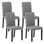 Costway Dining Chair Set of 4 Mid-Century Modern Fabric Upholstered Parson Chairs