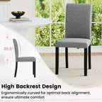 Lot de 4 chaises de salle à manger Costway, chaises Parson rembourrées en tissu, style moderne du milieu du siècle