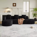 Canapé modulaire incurvé en tissu en forme de L GDFStudio Lenhart avec méridienne extra-large