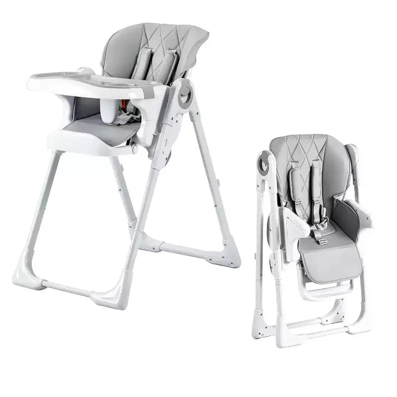 Foldable Baby High Chair for Toddlers - Adjustable Height & Recline, Removable Easy-Clean Tray