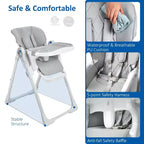 Chaise Haute Pliante pour Bébés et Tout-Petits - Hauteur et Inclinaison Réglables, Plateau Amovible Facile à Nettoyer
