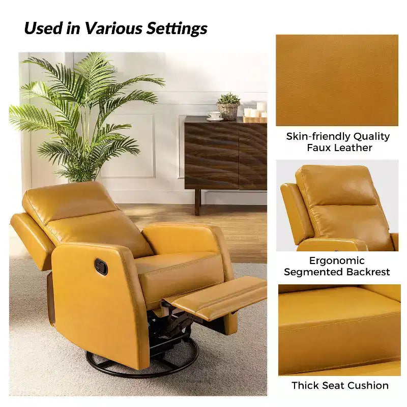 Fauteuil inclinable pivotant corail avec piètement en métal|ARTFUL LIVING DESIGNS