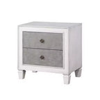 Royal Hampton Nightstand with 2 Drawers and Diamond Handle, Gray