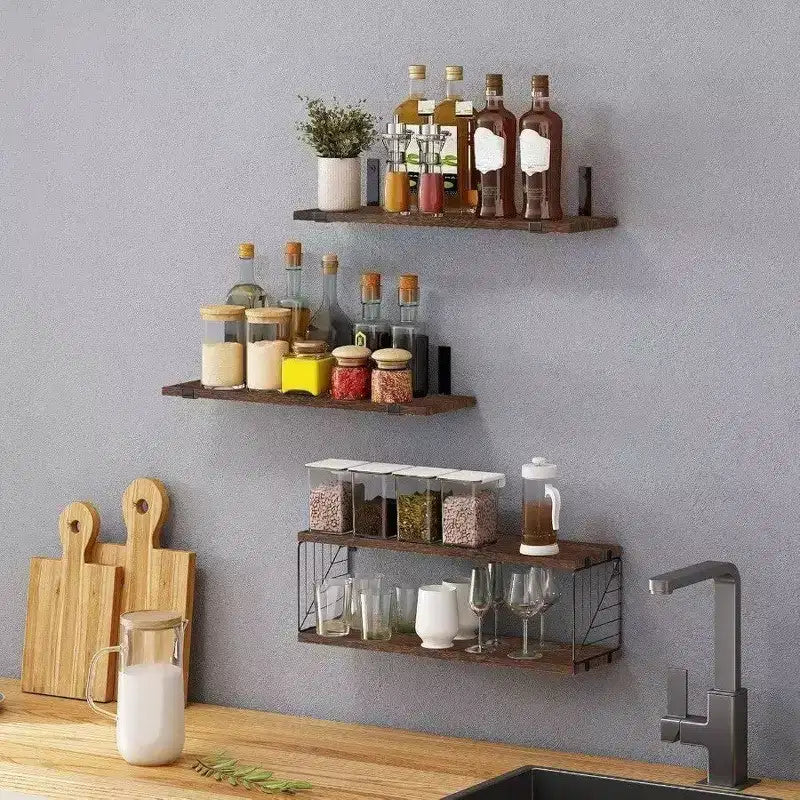 Étagères flottantes de salle de bain 3+1 niveaux au-dessus des toilettes, étagères murales en bois rustique de style ferme de 40 cm pour la décoration de salle de bain et de salon