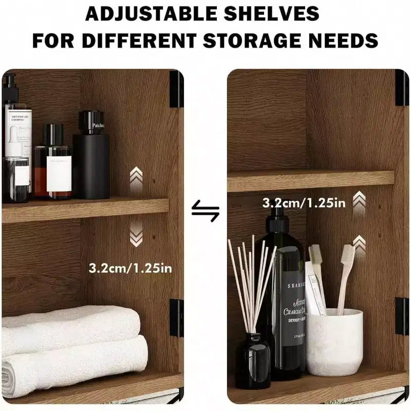 Armoire murale de salle de bain en rotin bohème au-dessus des toilettes avec portes arquées en rotin, armoire moderne avec étagères réglables