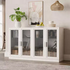 Dovelina Adjustable Hinges Cable Management! Black Sideboard Solves Storage Pain Points