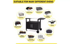 Chariot de barbecue roulant Karl Home Outdoor avec rangement, roues, crochets et plateau pliable