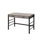Bureau Royal Hampton avec port USB intégré, chêne clair vieilli et noir