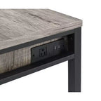 Bureau Royal Hampton avec port USB intégré, chêne clair vieilli et noir