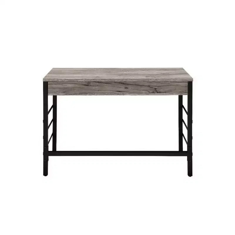 Bureau Royal Hampton avec port USB intégré, chêne clair vieilli et noir