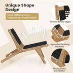 Fauteuil d'appoint moderne du milieu du siècle Costway avec pouf Fauteuil de salon avec cadre en teck