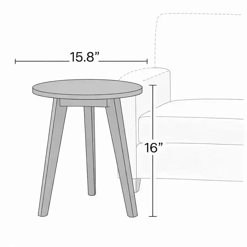 Table d'appoint ronde Homy Casa en bois d'acacia massif, petite table d'appoint, brun foncé