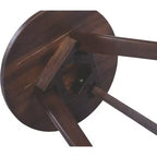 Table d'appoint ronde Homy Casa en bois d'acacia massif, petite table d'appoint, brun foncé