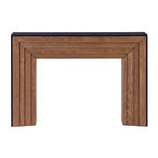 Console d'entrée étroite moderne en bois avec plateau noir grain de bois, table d'appoint mince pour couloir ou derrière le canapé - Panipeachy