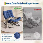 Fauteuil à bascule Papasan avec repose-pieds - Fauteuil de salon surdimensionné avec coussin amovible pour jardin, terrasse, salon, capacité de 160 kg