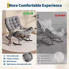 Fauteuil à bascule Papasan avec repose-pieds - Fauteuil de salon surdimensionné avec coussin amovible pour jardin, terrasse, salon, capacité de 160 kg