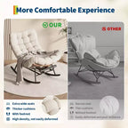 Fauteuil à bascule Papasan avec repose-pieds - Fauteuil de salon surdimensionné avec coussin amovible pour jardin, terrasse, salon, capacité de 160 kg