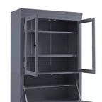 Whisen 78, Meuble de rangement de cuisine autoportant, Armoire haute avec étagères réglables, 3 tiroirs