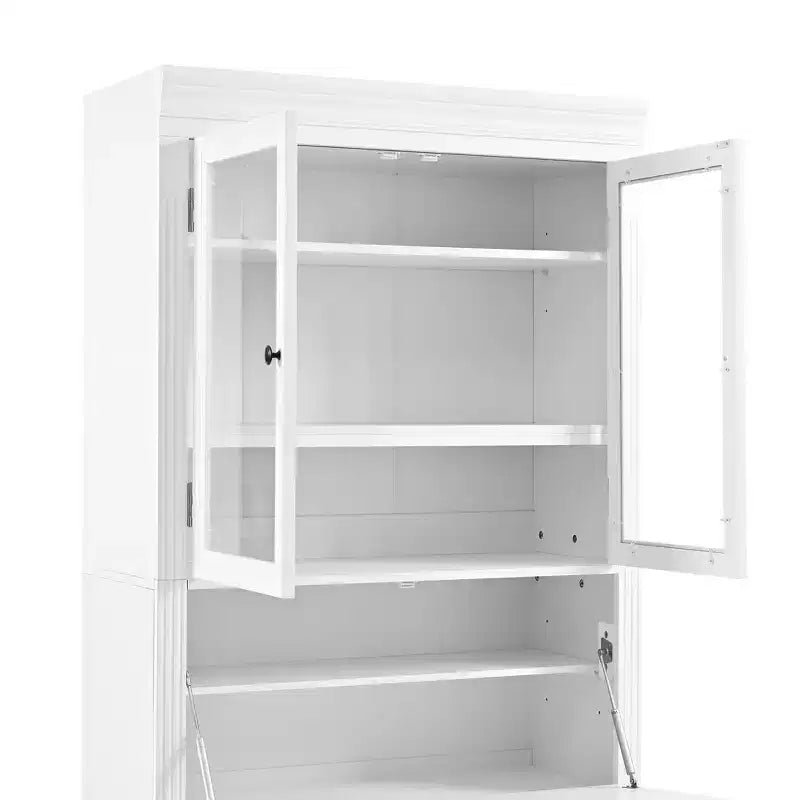 Whisen 78, Meuble de rangement de cuisine autoportant, Armoire haute avec étagères réglables, 3 tiroirs