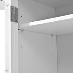 Whisen 78, Meuble de rangement de cuisine autoportant, Armoire haute avec étagères réglables, 3 tiroirs