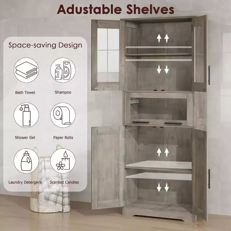 Armoire haute classique, couleur rétro, à une seule rangée, résistante à l'humidité et à la déformation, adaptée aux salons et aux chambres à coucher.