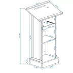 Pupitre de présentation AndMakers de 24,01 po L x 15,66 po P x 44,48 po H avec rangement