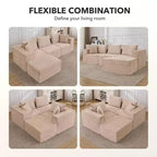 Canapé modulable 141 éléments avec ottoman – Emballage compressé sans assemblage, mousse à mémoire de forme ultra douce, canapé convertible pour salon