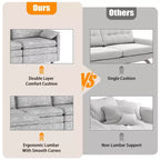 Canapé modulaire sectionnel nuage 108, canapé nuage confortable avec ottoman mobile, canapé modulaire d'angle moderne en chenille avec ottoman, canapé sectionnel pour appartement
