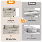 Canapé modulaire sectionnel nuage 108, canapé nuage confortable avec ottoman mobile, canapé modulaire d'angle moderne en chenille avec ottoman, canapé sectionnel pour appartement