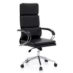 Costway Ergonomic Leather Office Chair Executive Chair w/ Adjustable Lumbar Support