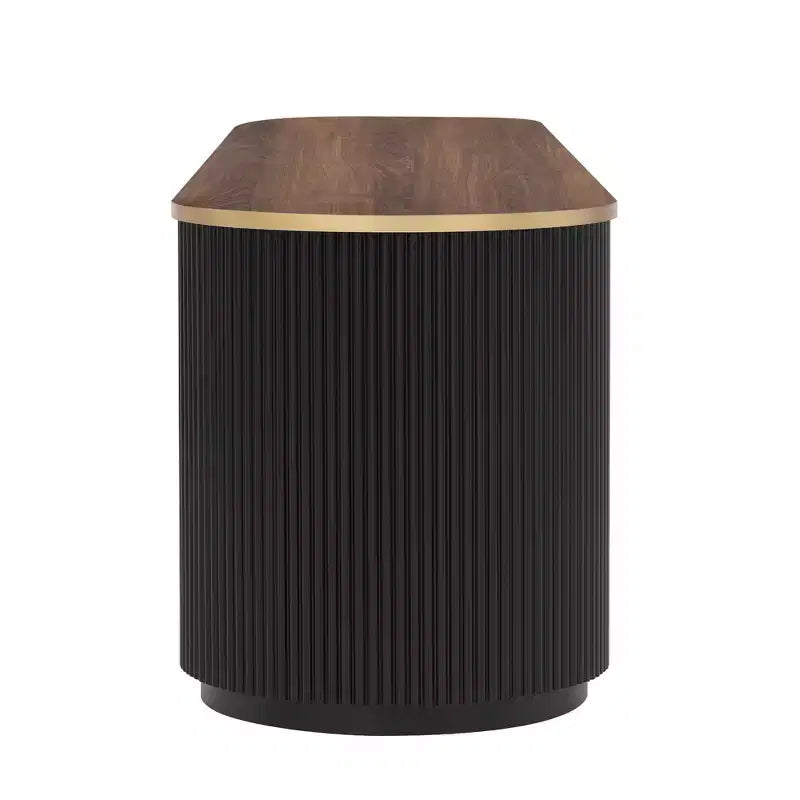 Meuble TV moderne avec tiroirs pour téléviseur de 80 pouces, meuble de rangement TV avec étagère, console multimédia avec placards et poignées en métal