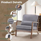 TUYOHW Fauteuils d'appoint en polyester, fauteuils de lecture rembourrés avec accoudoirs et coussin lombaire pour salon, chambre à coucher
