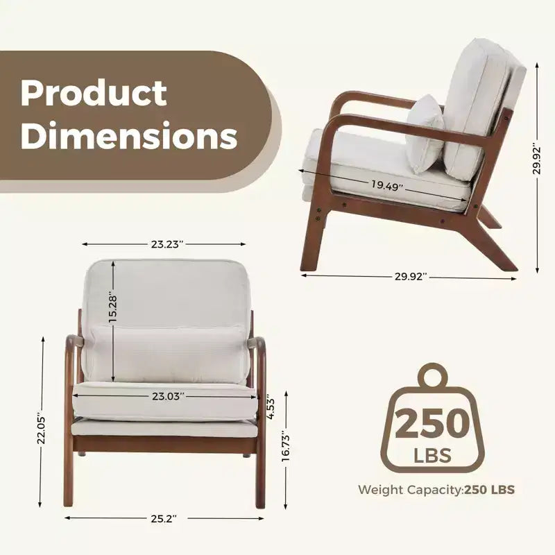 TUYOHW Fauteuils d'appoint en polyester, fauteuils de lecture rembourrés avec accoudoirs et coussin lombaire pour salon, chambre à coucher