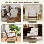 TUYOHW Fauteuils d'appoint en polyester, fauteuils de lecture rembourrés avec accoudoirs et coussin lombaire pour salon, chambre à coucher