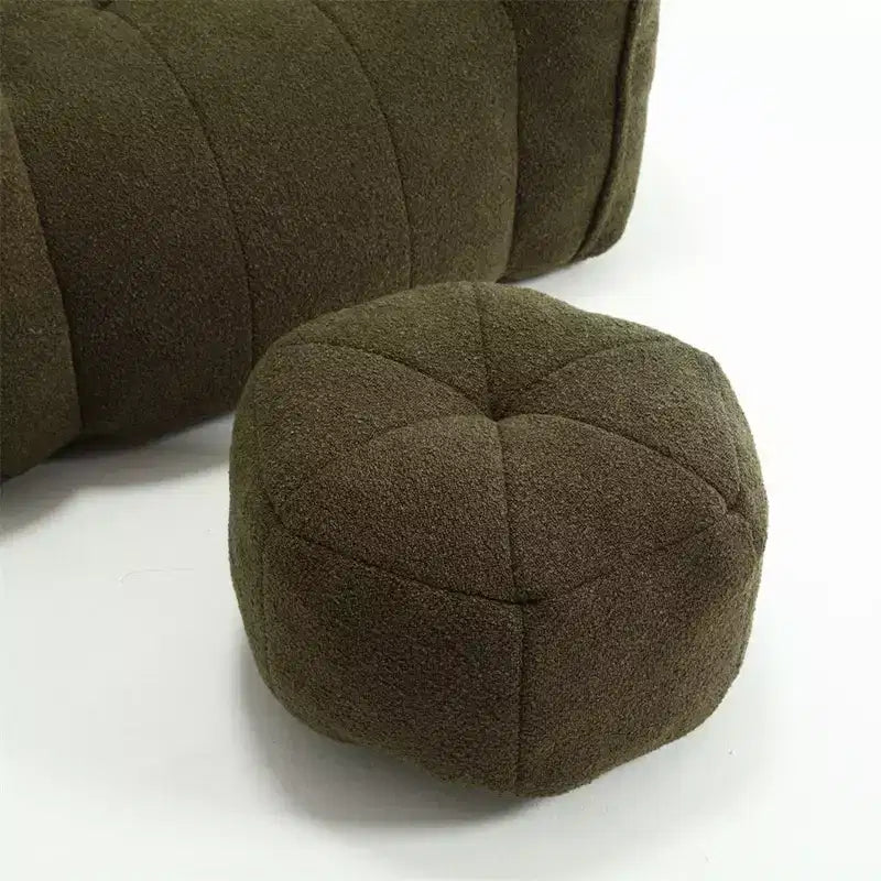 Fauteuil poire avec pouf, canapé moderne en chenille, pouf doux avec repose-pieds pour salon, chambre à coucher, appartement, dortoir.
