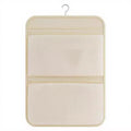 Alilang Women's Hanging Organizer with Dual Zippered Compartments Space-Saving Storage Design for Closets Bathrooms - Light Beige