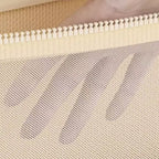 Organisateur suspendu Alilang pour femmes avec deux compartiments zippés, conception de rangement peu encombrante pour placards et salles de bain - Beige clair