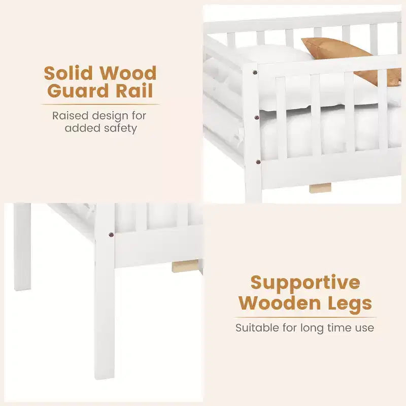 Lit pour enfant une place Costway avec rangement, 2 tiroirs coulissants, étagère latérale, pour enfants et adolescents