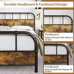 Cadre de lit queen size industriel Costway avec rangement sous le lit