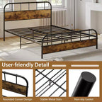 Cadre de lit queen size industriel Costway avec rangement sous le lit