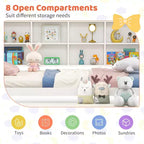 Lit de repos double Costway en forme de maison avec tiroir-lit en bois, 8 compartiments de rangement, blanc