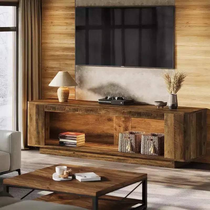 Meuble TV Lantine 70.9", console multimédia pour téléviseurs 65/70/75/80 pouces, meuble de télévision pour salon