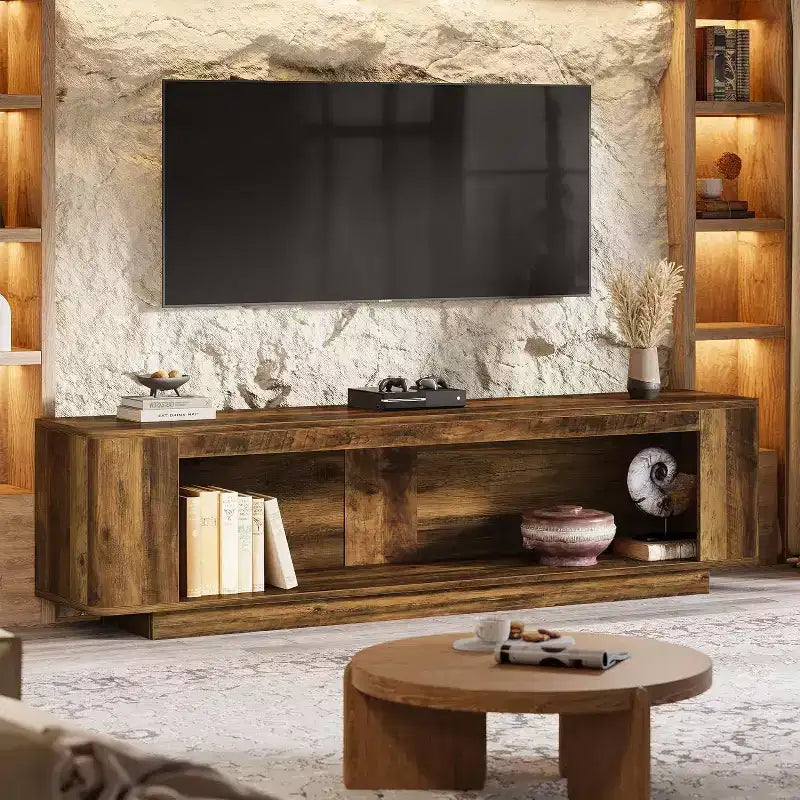Meuble TV Lantine 70.9", console multimédia pour téléviseurs 65/70/75/80 pouces, meuble de télévision pour salon