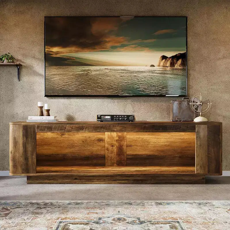 Meuble TV Lantine 70.9", console multimédia pour téléviseurs 65/70/75/80 pouces, meuble de télévision pour salon