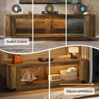 Meuble TV Lantine 70.9", console multimédia pour téléviseurs 65/70/75/80 pouces, meuble de télévision pour salon