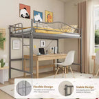 Lit superposé double en métal robuste avec échelle - Capacité de 180 kg, garde-corps de sécurité intégral, conception compacte, aucun sommier tapissier requis, assemblage facile